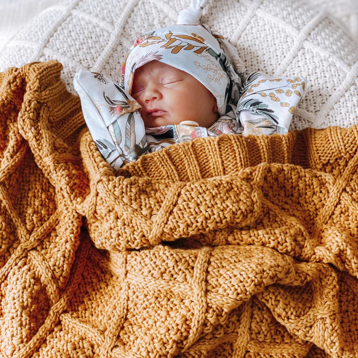 Honey Organic Knitted Blanket H E Kids