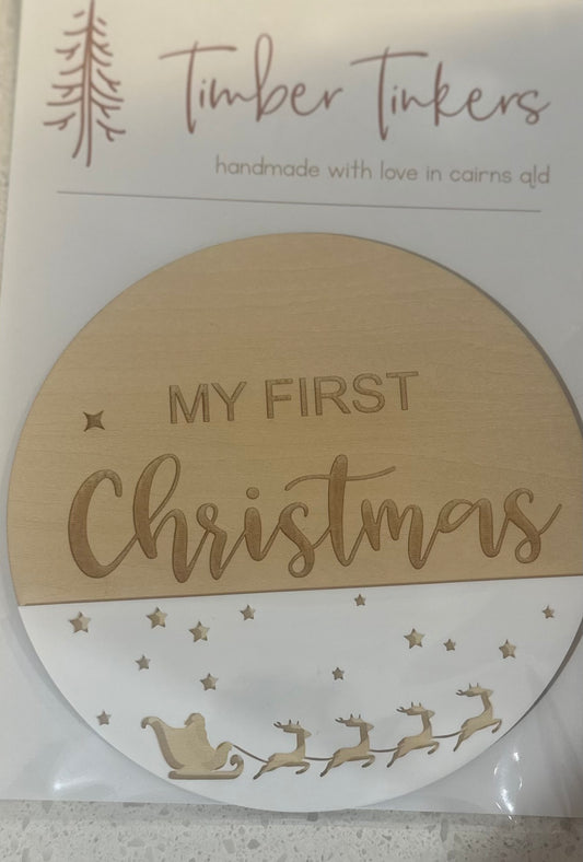 My First Christmas Plaque- 3D White