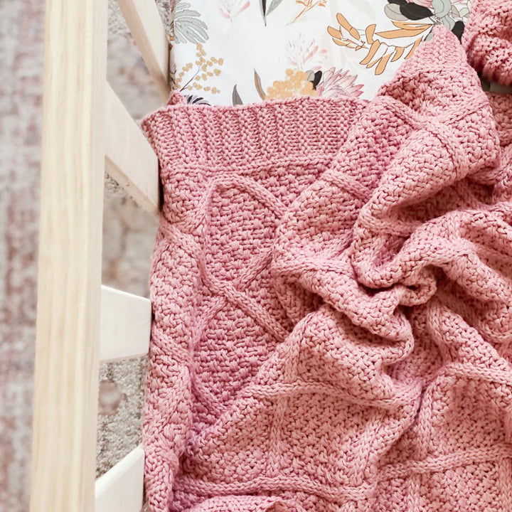 Rose Organic Knitted Blanket