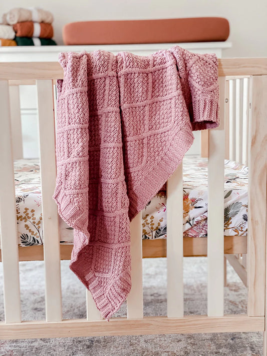 Rose Organic Knitted Blanket