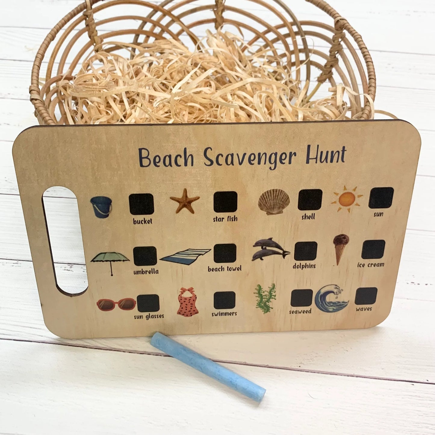 Beach Scavenger Hunt Board