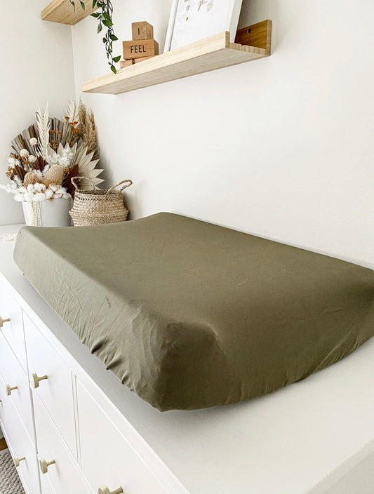 Olive Bassinet Sheet / Change Mat Cover