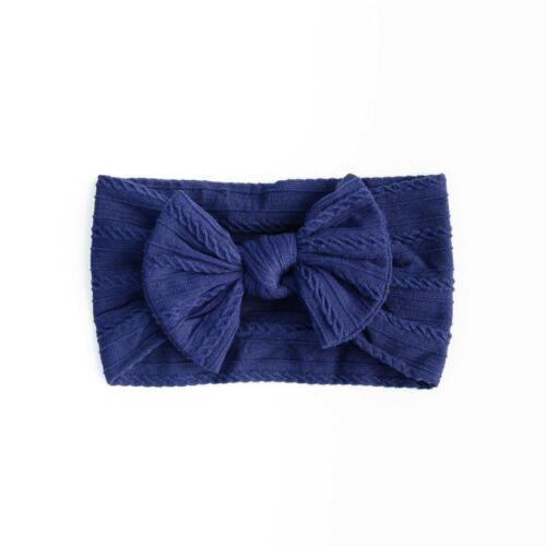 Nylon Cable Bow Headband- Navy