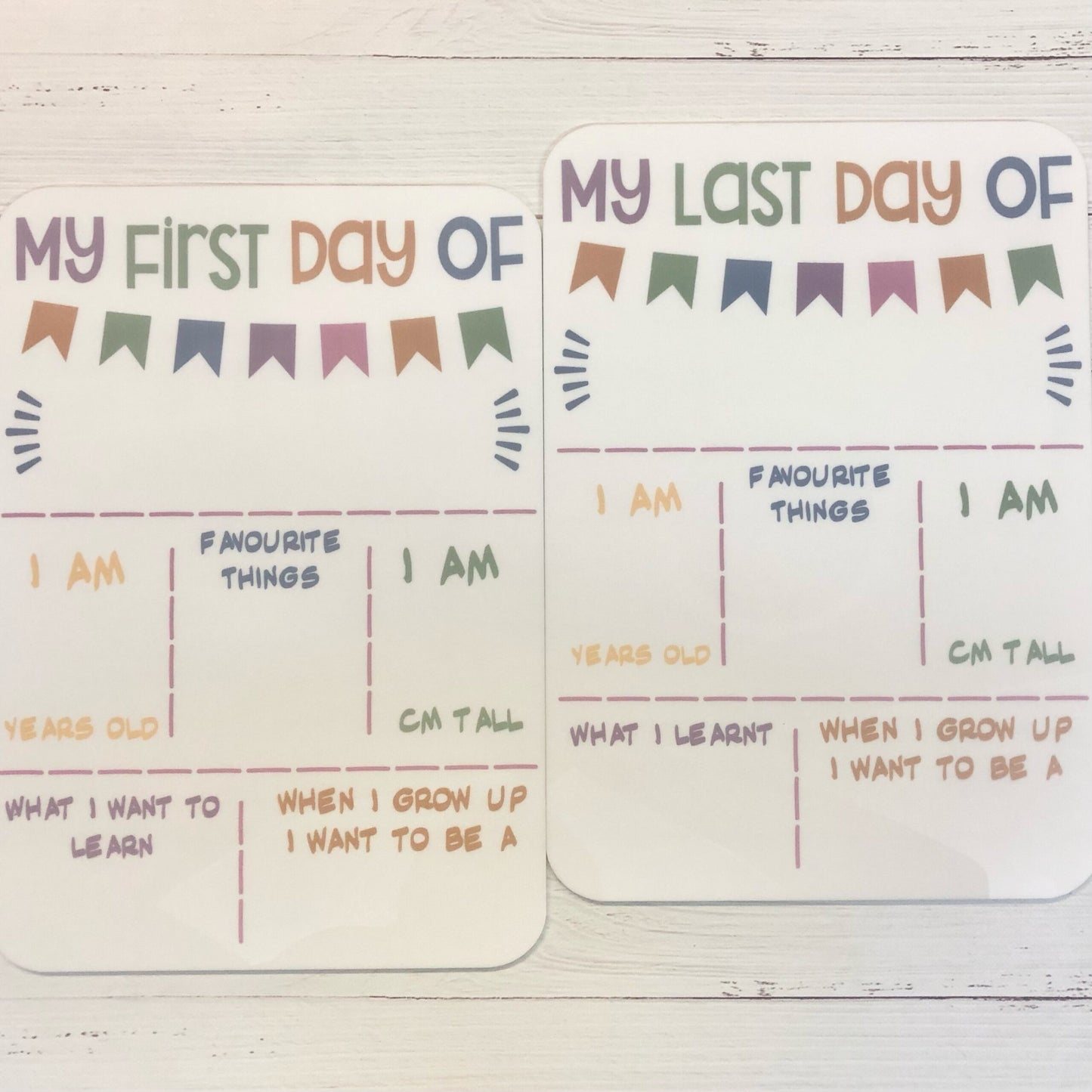 First & Last Day Board – Pastel