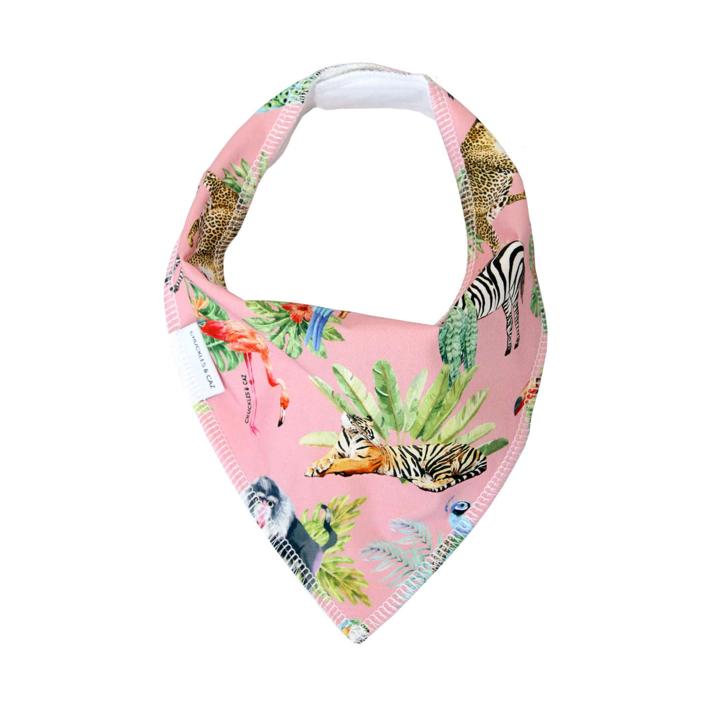 Pink Watercolour Jungle Dribble Bib