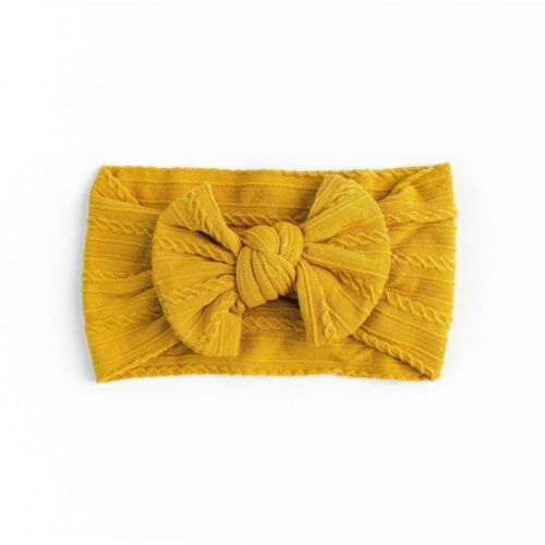 Nylon Cable Bow Headband- Mustard